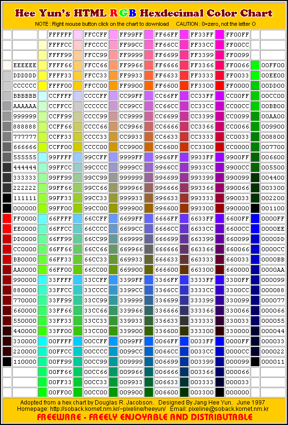 Html Color Chart Blue